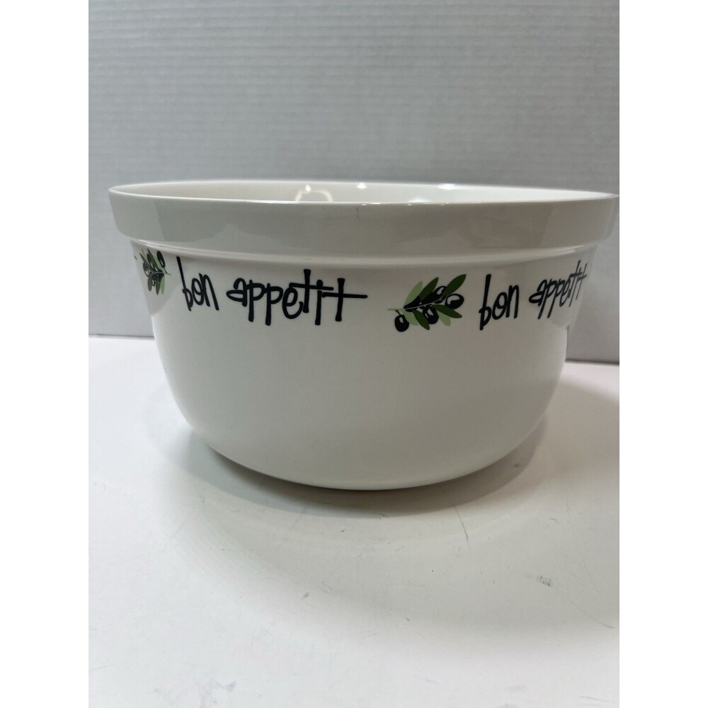 Heavy Duty Pasta Serving Bowl California Pantry Olives "bon appetit" Spaghetti